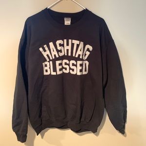 Unisex Hashtag Blessed sweatshirt black size L